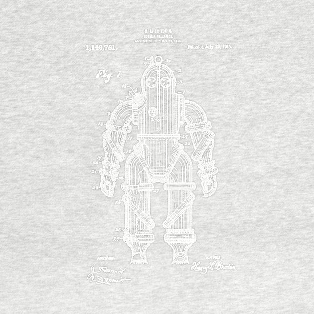 Vintage Scuba Diving Suit 1915 by hokumandhooey